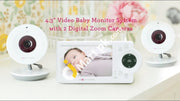 Project Nursery Video Baby Monitor with 2 Digital Zoom Cameras, 4.3” LCD Monitor Screen, 2-Way Communication, Infrared Night Vision - Imported from UK