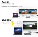 Qgeem Usb 3.0 Docking Station Single 5K / Dual 4K @60Hz Video Outputs Dual Monitor (6 2 Hdmi Dp