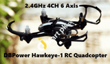 Quadcopter Drone, DBPower HAWKEYE-1 RC 2.4GHz 4CH 6 Axis with 2MP HD Camera for Beginner - Imported from UK