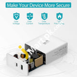 Quntis Usb C Pd Charger With Type To Cable 60W Power Delivery 3.0 + 18W Quick Charge A Port -