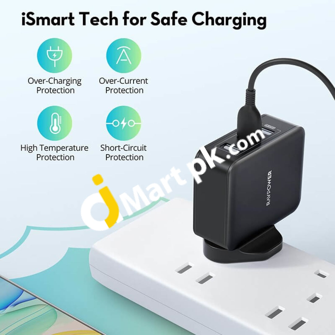 Ravpower 30W 3 Port Usb Wall Charger With Fast Charging Technology Uk Plug - Imported From