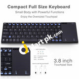 Rii K12 Mini 2.4GHz Wireless Keyboard with Large Touchpad, Stainless Steel Qwerty Keyboard with USB Receiver - Imported from UK