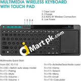 Rii Multimedia 3-Led Color Backlit Wireless Keyboard With Multi-Touch Trackpad - Imported From Uk