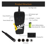 Rotek Wi-Fi Endoscope 19.7 Inch Focal Length 1080P Hd 2.0 Mp Wireless Inspection Camera - Imported