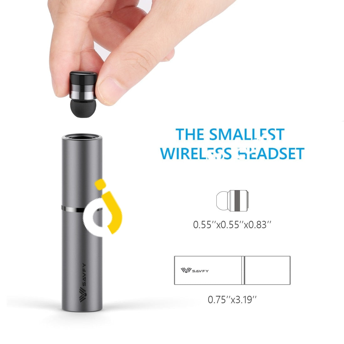 duizend touw eindeloos SAVFY True Wireless Bluetooth 4.1 Earbuds with Portable Charger (Grey) –  ajmartpk