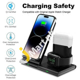 Seneo Wireless Charger 3-In-1 Fast Charging Station Dock For Iphone Apple Watch Airpods Pro/2