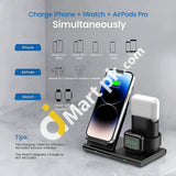 Seneo Wireless Charger 3-In-1 Fast Charging Station Dock For Iphone Apple Watch Airpods Pro/2