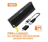 Ssd Enclosure Fideco Usb 3.1 Gen 2 10Gbps Type-C M.2 Sata Ngff - Imported From Uk