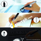 Stylus Pen With Light (3-In-1) Capacitive Aluminium Led Torch Ballpoint For All Touch Screen Tablets