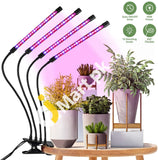 Led Plant Grow Light 4 Heads Clip Lamp 40W 80 Leds Full Spectrum For Indoor Plants 360° Adjustable