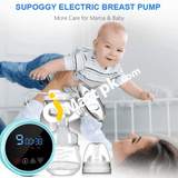 Supoggy Dual Suction Automatic Rechargeable Breast Pump With Led Touch Screen 3 Modes 9 Levels Bpa