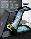 T3 Qi 3-In-1 Fast Wireless Charging Station True Charger For Smart Phone Watch & Earphones With