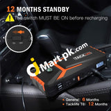 Tacklife T8 Car Jump Starter 800A Peak 18000Mah 12V Auto Battery Booster With Lcd Screen Portable