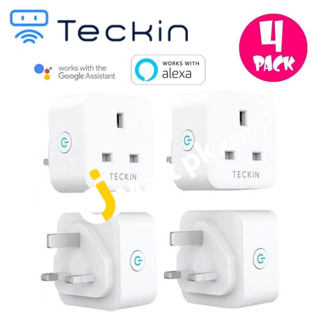 TECKIN WiFi Smart Socket, 13A 2.4Ghz Works with  Alexa, Echo, Go –  AJMartPK