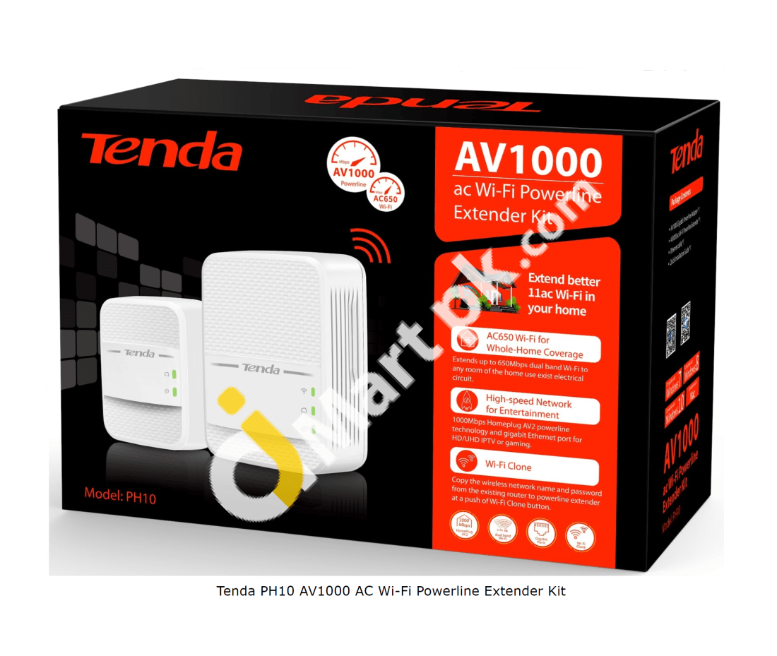 Tenda Powerline WiFi Extender PH10 AV1000 with Dual Band WiFi