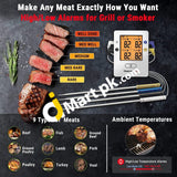 Thermopro Bluetooth Meat Thermometer With 4-Probes Smart Rechargeable Wireless 500Ft For Grilling