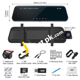 Thieye Carview 3 Mirror Dash Cam Dvr 2.5K 1440P Hd 10 Touch Screen Video Recorder Dual Lens Rearview