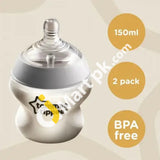 Tommee Tippee® Closer To Nature 2X Feeding Bottle 150Ml/5Oz With 2 Free Nuk Nipple Wipe - Made In
