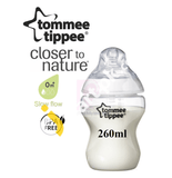 Tommee Tippee® Closer to Nature Baby Feeding Bottles 260ml/9oz with 1 FREE NUK Nipple Wipe - Imported from UK