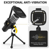 Tonor Usb Condenser Microphone Cardioid Pc Mic For Gaming Streaming Podcasting Youtube Voice Over
