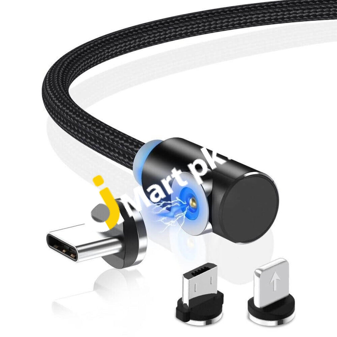 Topk 2M Usb Magnetic Cable Nylon Braided Compatible With Type C Micro & Lighting Port - Imported