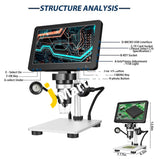 Ttlife Digital Microscope 7 1200X 12Mp Maximum Working Distance 10Cm With Fill Light & Remote