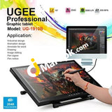 Ugee 1910B 19 Graphics Drawing Tablet 5080Lpi Ips Digital Screen With 2048 Level Pressure 2 Pen