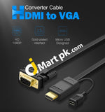 Ugreen Hdmi To Vga Video Converter Adapter With Micro Usb Power Port For Pc Laptop Hdtv Monitor