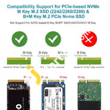 Unitek M.2 Nvme Ssd Enclosure Tool-Free Portable Aluminum Usb3.1 Gen2 (10Gbps) Type-C To Nvme Pci-E