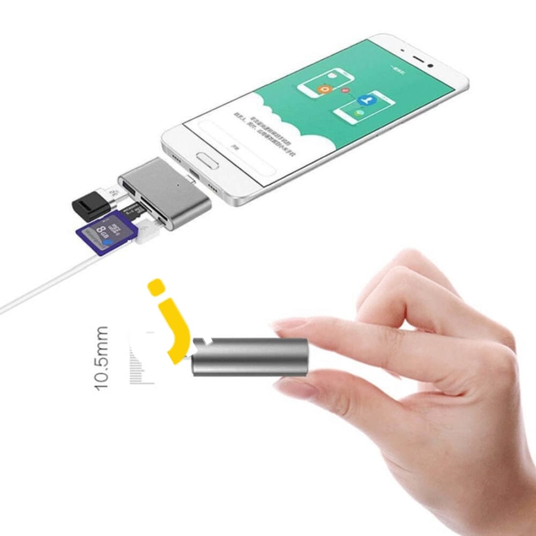 Usb 3.1 Type C Card Reader Mini Adapter For Android Phones Tf Otg Memory - Imported From Uk