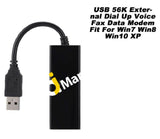 Usb 56K External Voice Fax Data Modem Compatible With Win7/8/10 Xp Supports V.92 Protocols -