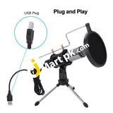 Usb Condenser Microphone With Tripod For Live Broadcast Game Skype Youtube Studio Video Recording