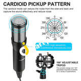 Usb Condenser Microphone With Tripod For Live Broadcast Game Skype Youtube Studio Video Recording