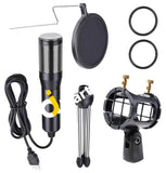 Usb Condenser Microphone With Tripod For Live Broadcast Game Skype Youtube Studio Video Recording