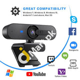 Usb Webcam With Privacy Shutter Jelly Comb Hd 1080P Autofocus & Dual-Mic For Skype Video Calling