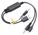 Usb Y Cable To Aux Adapter Compatible With Bmw Mini Cooper For Ipod Iphone - Imported From Uk