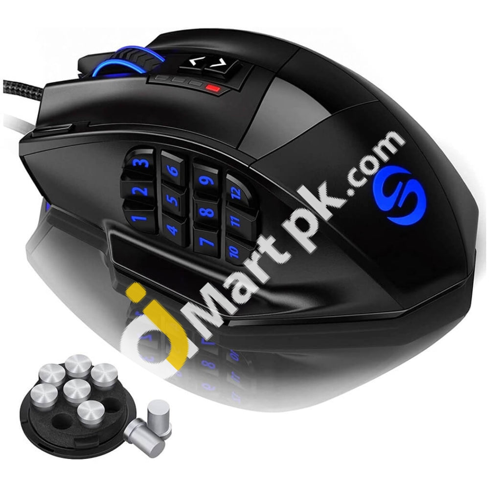 UtechSmart Venus Laser MMO Gaming Mouse 16400 DPI, Wired High Precisio AJMartPK