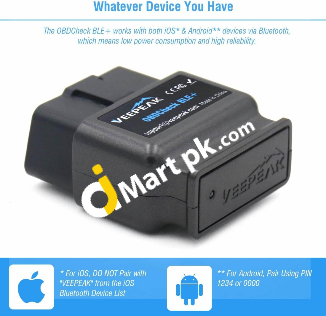 Veepeak Obdcheck Ble+ Bluetooth 4.0 Obd Ii Scanner For Ios & Android Car Diagnostic Code Reader Scan