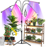 Vicllia 4 Heads Led Floor Grow Light Full Spectrum Dimmable With Flexible Gooseneck For Indoor