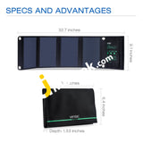 Vinsic 22W High Efficiency Foldable Solar Panel With Dual Usb Iq Port - Imported From Uk