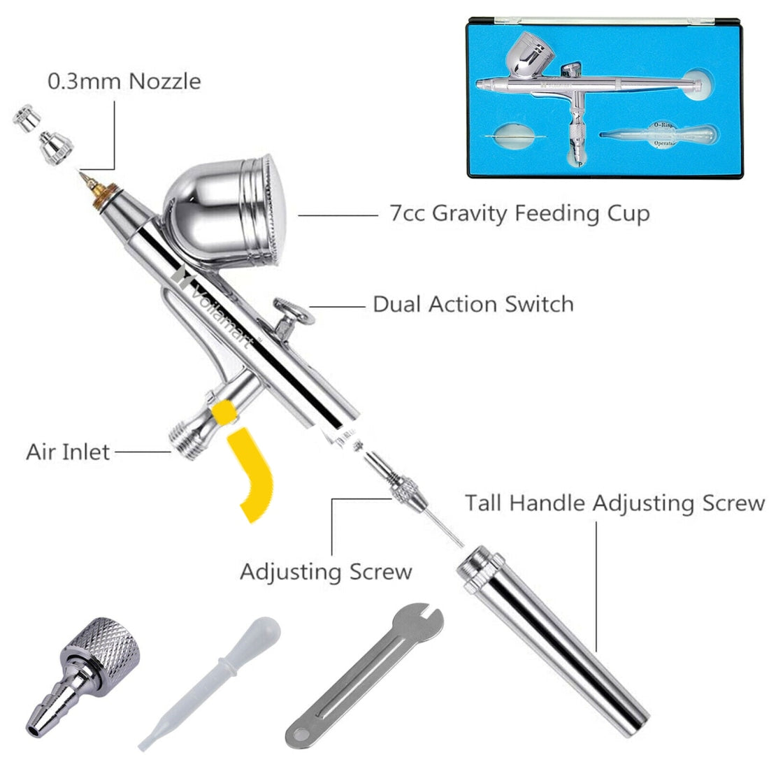 Gohelper Dual-Action Air Brush Gun for Cake Decorating, Makeup, Plasti –  AJMartPK