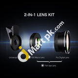 Vtin 2-In-1 Clip-On Fish Eye Lens Kit 180 Degree 10X Macro - Imported From Uk