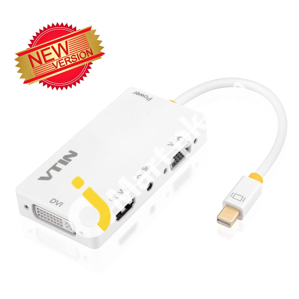 VTIN 4-in-1 Mini Display Port to VGA HDMI DVI Audio with Micro USB Por ...