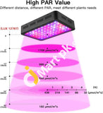 Wakyme 600W Led Grow Light Full Spectrum Double Switch For Indoor Plants Vegetable And Flowers -