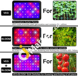 Wakyme 600W Led Grow Light Full Spectrum Double Switch For Indoor Plants Vegetable And Flowers -