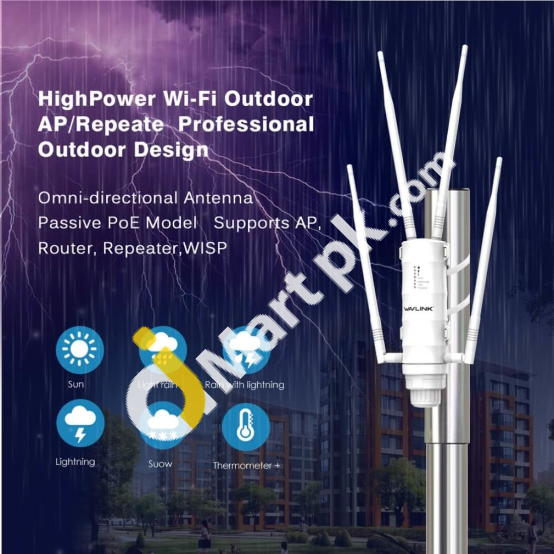 Wavlink Ac1200 Wifi Repeater Dual-Band High Power Outdoor Extender With Poe & Gigabit Port Gain