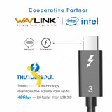 Wavlink Thunderbolt 3 Pcle M.2 Nvme Ssd Enclosure Usb C 40Gbps Transmission Aluminum For Ucb-C To M