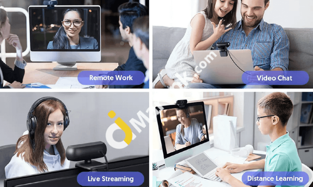 Webcam Crosstour 1080P Full Hd Video Streaming Web Camera With Dual Built-In Microphones For Calling