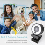 Webcam With Mic & Ring Light 60Fps Autofocus 1080P 2K Hd Web Camera - Imported From Uk