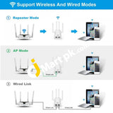 Wifi Dual Band Repeater 1200Mbps High Speed Range Extender With 2 Ethernet Port 5Ghz & 2.4Ghz